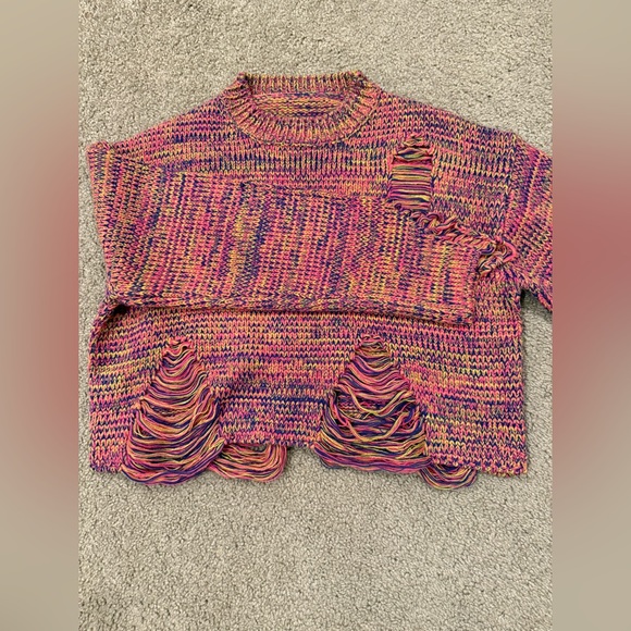Crop multi color sweater - Picture 4 of 6